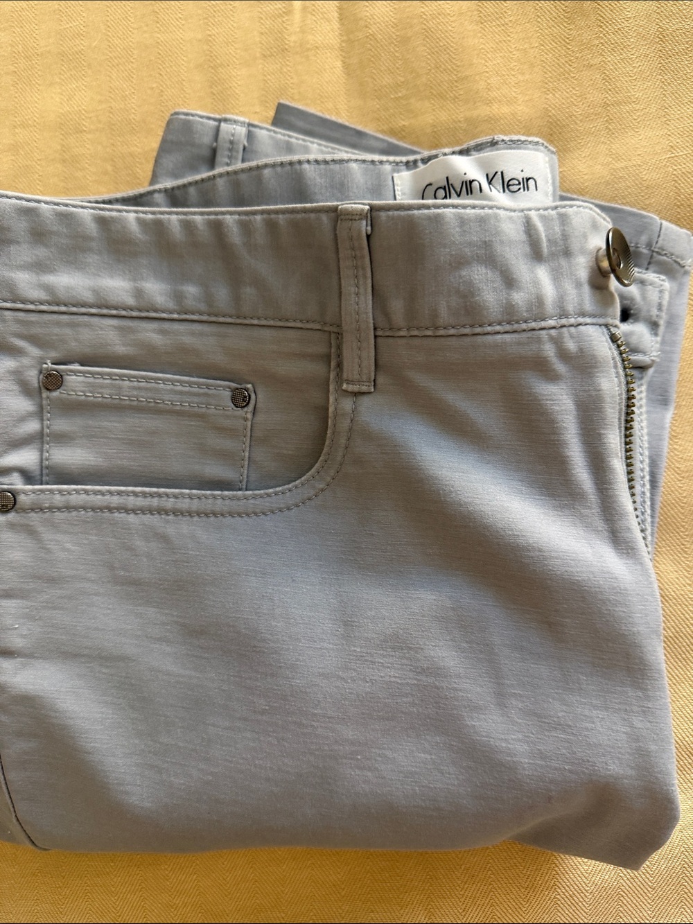 Calvin Klein Light Gray Chino Pants, size 29x30,new,98% Cotton,perfect 5 pockets